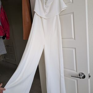 Lulu's Off-Shoulder White Jumpsuit